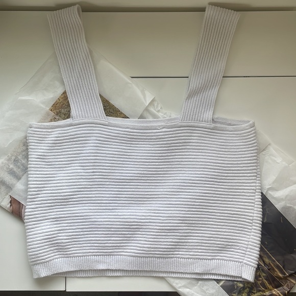 White Sweater-Knit Tank Top - Picture 2 of 3